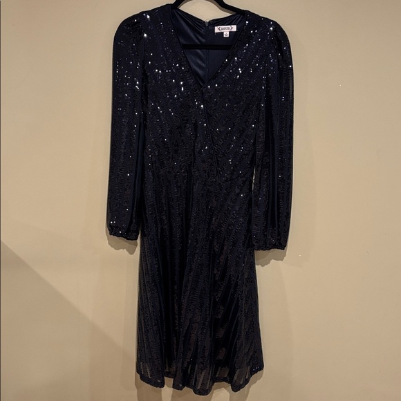 NWOT Nanette lepore navy sequin wrap dress - Picture 1 of 6
